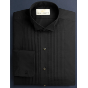 Neil Allyn Black 1/4" Pleated Wing Collar Tuxedo Shirt